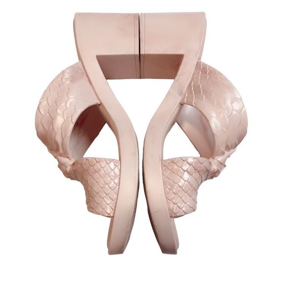 Y2K Baja East By Melissa Python Textured Chunky Block Heel Sandal 9 Y2K - Picture 7 of 9